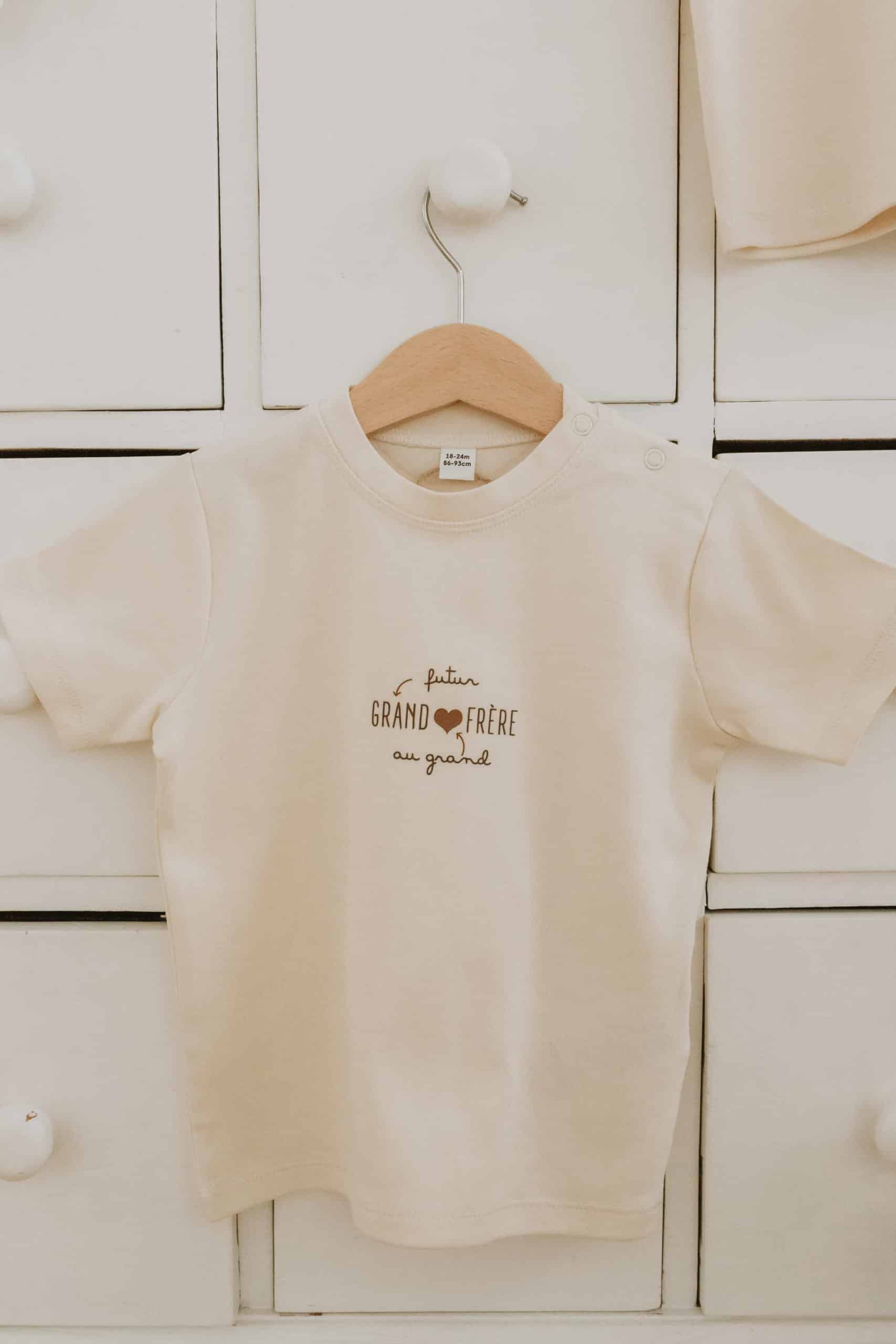 T-shirt "Grand Frère" - Annonce De Grossesse Originale, Cadeau Pour Futur Papa, Grands-parents, Famille (imprimé En France)