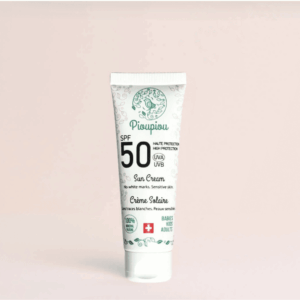 Crème solaire minérale SPF50 Pioupiou pour bébé et enfant, protection haute tolérance pour peaux sensibles