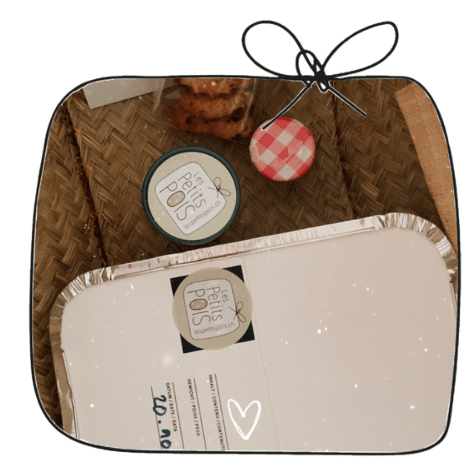 Massage post-partum gourmand — repas livré à domicile par Les Petits Pois Panier repas post-partum gourmand avec biscuits de lactation et plat cuisiné, livré à domicile par Les Petits Pois